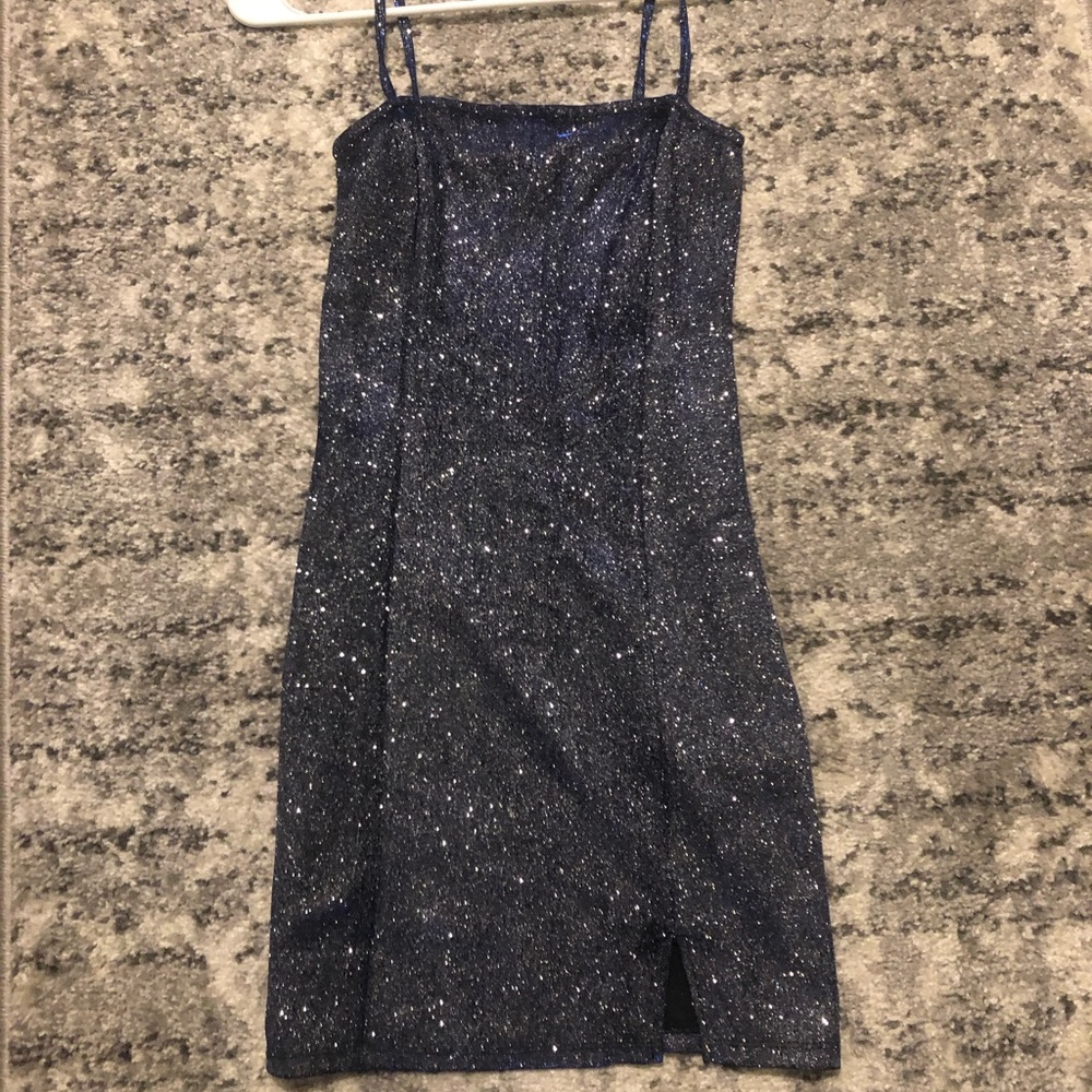 Blue tight dress